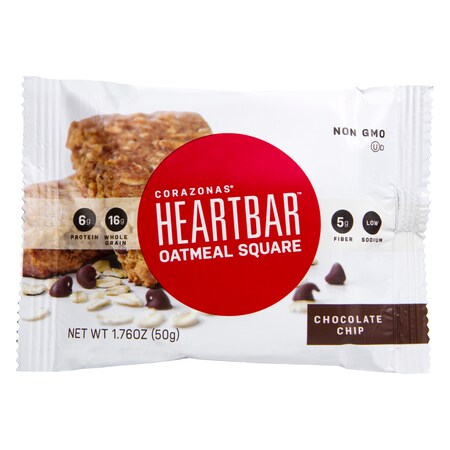Corazonas Corazonas Non GMO Heartbar Chocolate Chip Oatmeal Square 1.76 oz., PK6 40614